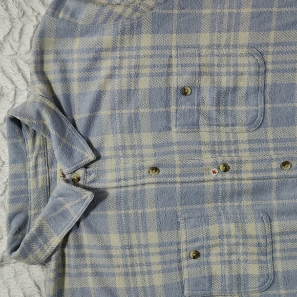 423. Faherty Legend Sweater Shirt | Color: Light Blue/Off-White Plaid - Picture 7 of 9